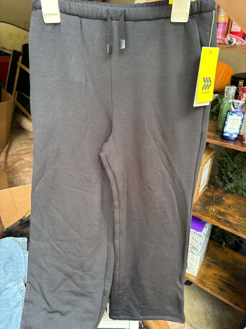 All in Motion Wide Leg Pant Size M (8) Black High Rise Full Length kids